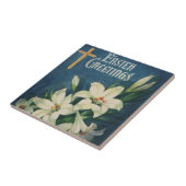 イースターリリーの花、ヴィンテージ宗教的イースター タイル (側面)