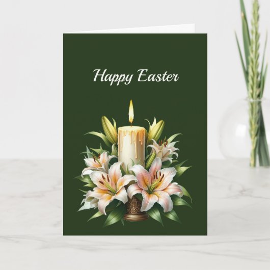 イースターリリーキャンドルイラストレーション シーズンカード (正面)