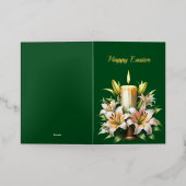 イースターリリーキャンドルイラストレーション 箔シーズンカード (外側レイダウン)