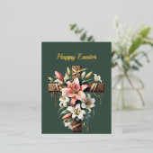 イースターリリークロスイラストレーション 箔シーズンポストカード (立ち正面)