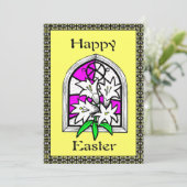 イースターリリーハッピーイースターグリーティングカード シーズンカード (スタンド正面)