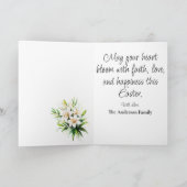 イースターリリーフォールドホリデーカード シーズンカード (内部)