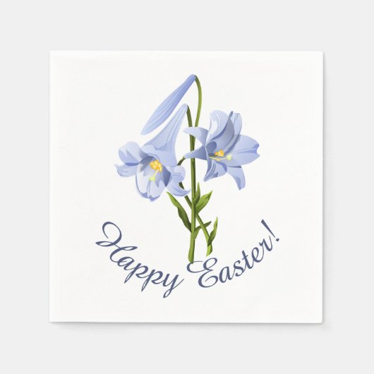 イースターリリーブーケ スタンダードカクテルナプキン (正面)