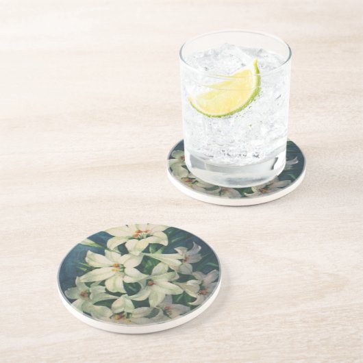 イースターリリー花、ヴィンテージイースターリリー コースター (側面)