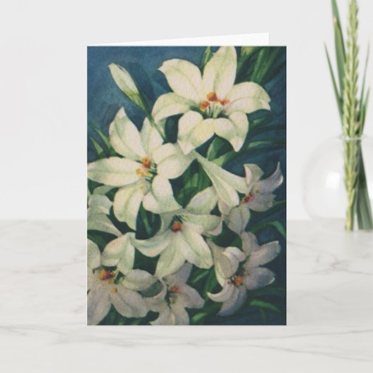 イースターリリー花、ヴィンテージイースターリリー シーズンカード (正面)