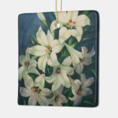 イースターリリー花、ヴィンテージイースターリリー セラミックオーナメント (左)
