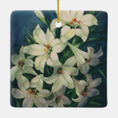 イースターリリー花、ヴィンテージイースターリリー セラミックオーナメント (裏面)