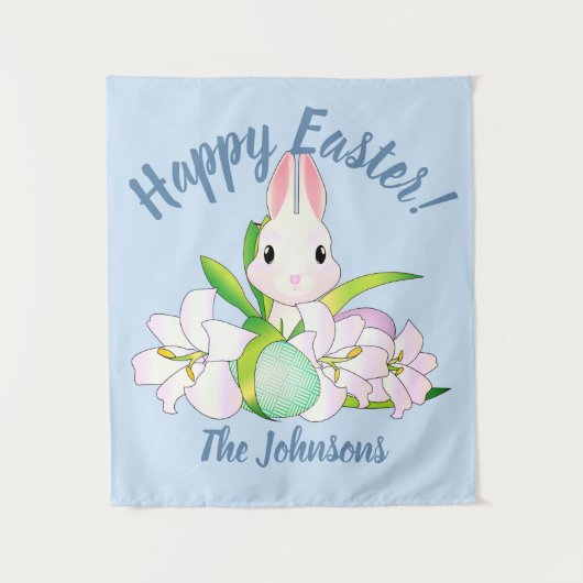 イースターリリー&スイートバンニー タペストリー (正面)