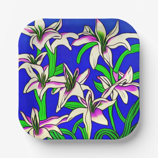 イースターリリー ペーパープレート (正面)
