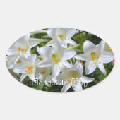 イースターリリー [ユリ] 楕円形シール (正面)