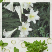 イースターリリー (ユリ Lilium regale) キッチンタオル (折り畳み)