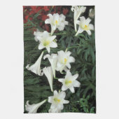イースターリリー (ユリ Lilium regale) キッチンタオル (縦)