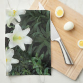 イースターリリー（リリアムレゲール） キッチンタオル (四つ折り)