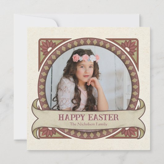 イースターリリー:ヴィンテージスタイルデザイン平和の希望 シーズンカード (裏面)