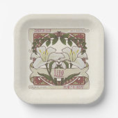 イースターリリー：ヴィンテージスタイルデザイン平和の希望 ペーパープレート (正面)