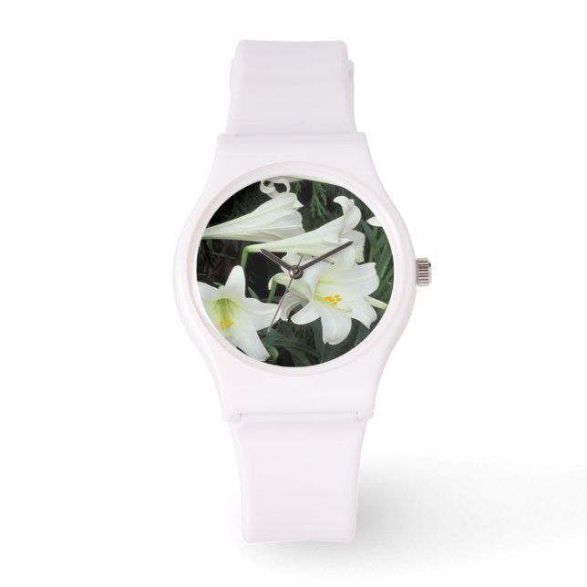 イースターリリー (Lilium regale) 腕時計 (正面)