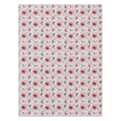 イースターレッドとグレーのフローラ開花 テーブルクロス (正面)