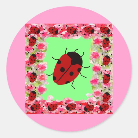 イースターレディバグ ラウンドシール (正面)