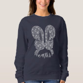 イースターレースバニーレースイヤースレースボウハッピーイースター スウェットシャツ (正面)