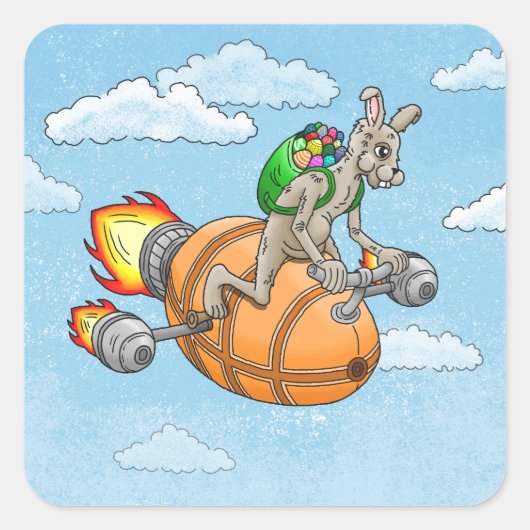 イースターロケットバニー スクエアシール (正面)