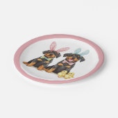 イースターロットワイラードッグズバニー耳 ペーパープレート (アングル)