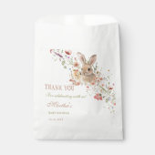 イースターワイルドフラワーの赤ちゃんシャワーの途中で何かバニー フェイバーバッグ (正面)