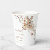 イースターワイルドフラワーの赤ちゃんシャワーの途中で何かバニー 紙コップ (裏面)