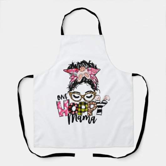 イースターワンホッピーのママめちゃくちゃパン母バニーヒョウ エプロン (正面)