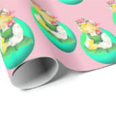 イースターヴィンテージの女の子とイースターシック ラッピングペーパー (ロールコーナー)