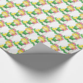 イースターヴィンテージの女の子とイースターシック ラッピングペーパー (角)