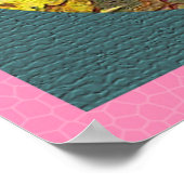 イースターヴィンテージの鶏とチックスの質感のポスター ポスター (角)