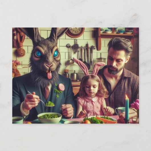 イースターヴィンテージキャンディフホラーウサギ ポストカード (正面)