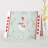 イースターヴィンテージチキンホリデーコレクション カード (黄色い花)