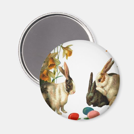 イースターヴィンテージバンニーキャンディエッグを見て， ZSSG マグネット (正面/裏面)