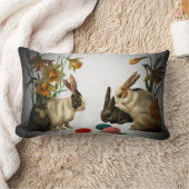 イースターヴィンテージバンニーキャンディエッグを見て， ZSSG ランバークッション (ブランケット)