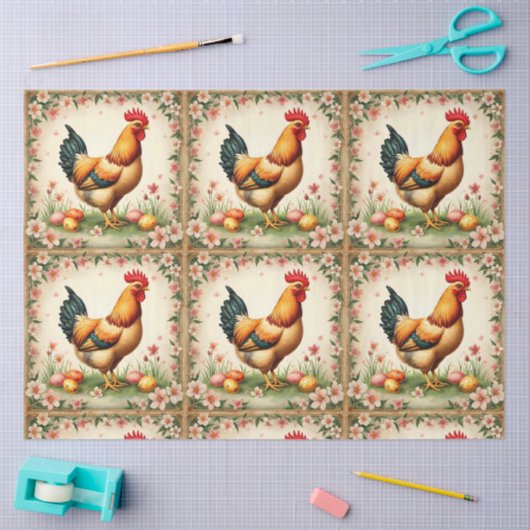 イースターヴィンテージホリデートレンディーイースターコレクション 薄葉紙 (クラフト)