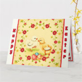 イースターヴィンテージリトルチキンホリデーコレクション カード (黄色い花)