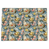 イースターヴィンテージ春パターン ラージペーパーバッグ (正面)