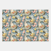 イースターヴィンテージ春フローラバニー ラッピングペーパーシート (正面3)