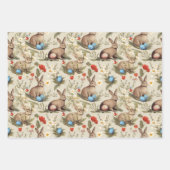 イースターヴィンテージ春フローラバニー ラッピングペーパーシート (正面2)