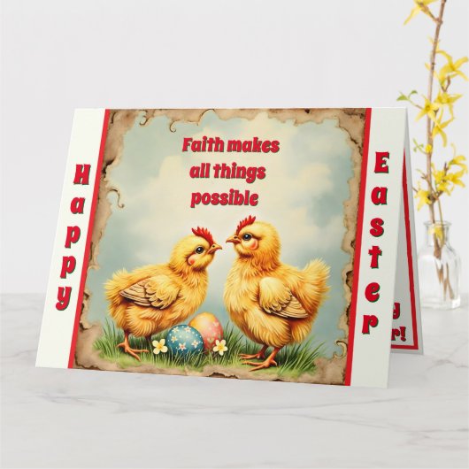 イースターヴィンテージ2リトルチキンホリデーコレクション カード (黄色い花)