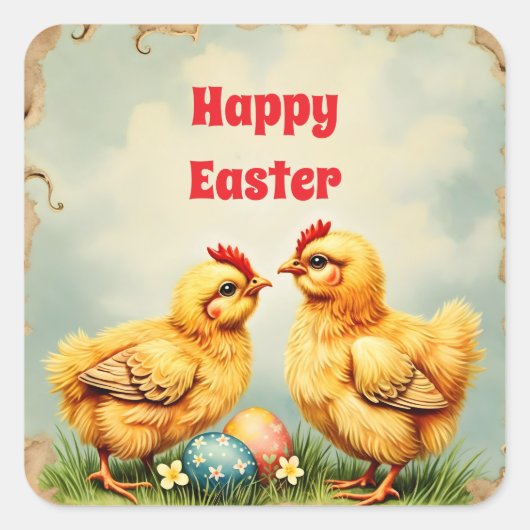 イースターヴィンテージ2リトルチキンホリデーコレクション スクエアシール (正面)