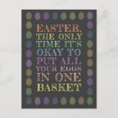 イースター一つのかごに卵を全部入れて シーズンポストカード (正面)