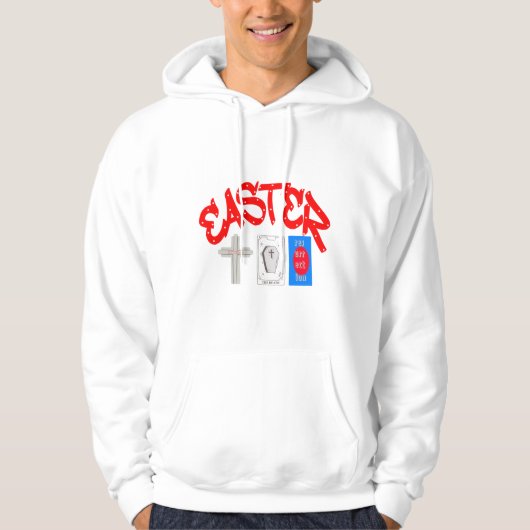 イースター三位一体：クロス、墓、復活Tシャツ パーカ (正面)