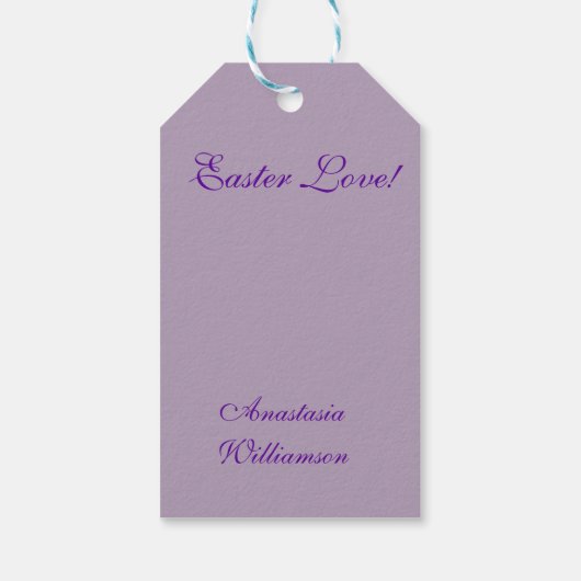 イースター与えでのパープルクロカスの愛 ギフトタグ (裏面)