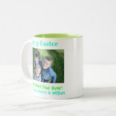 イースター世界の最高のパパEver Kids写真 ツートーンマグカップ (正面左)