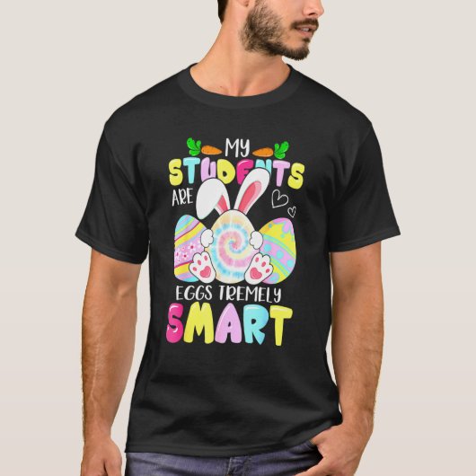 イースター先生私の学生は卵の木頭が切れる々 Tシャツ (正面)