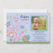 イースター写真誕生日パーティーの招待 招待状 (正面)