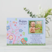 イースター写真誕生日パーティーの招待 招待状 (スタンド正面)