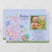 イースター写真誕生日パーティーの招待 招待状 (正面/裏面)